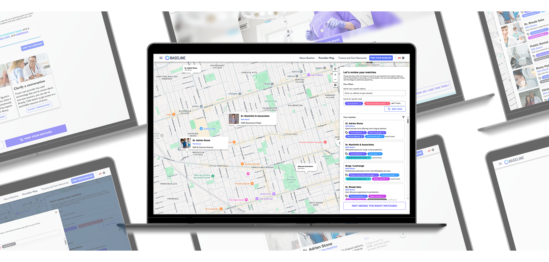 Designing a patient-first search tool to match users to dentists that focuses on experiential needs.
