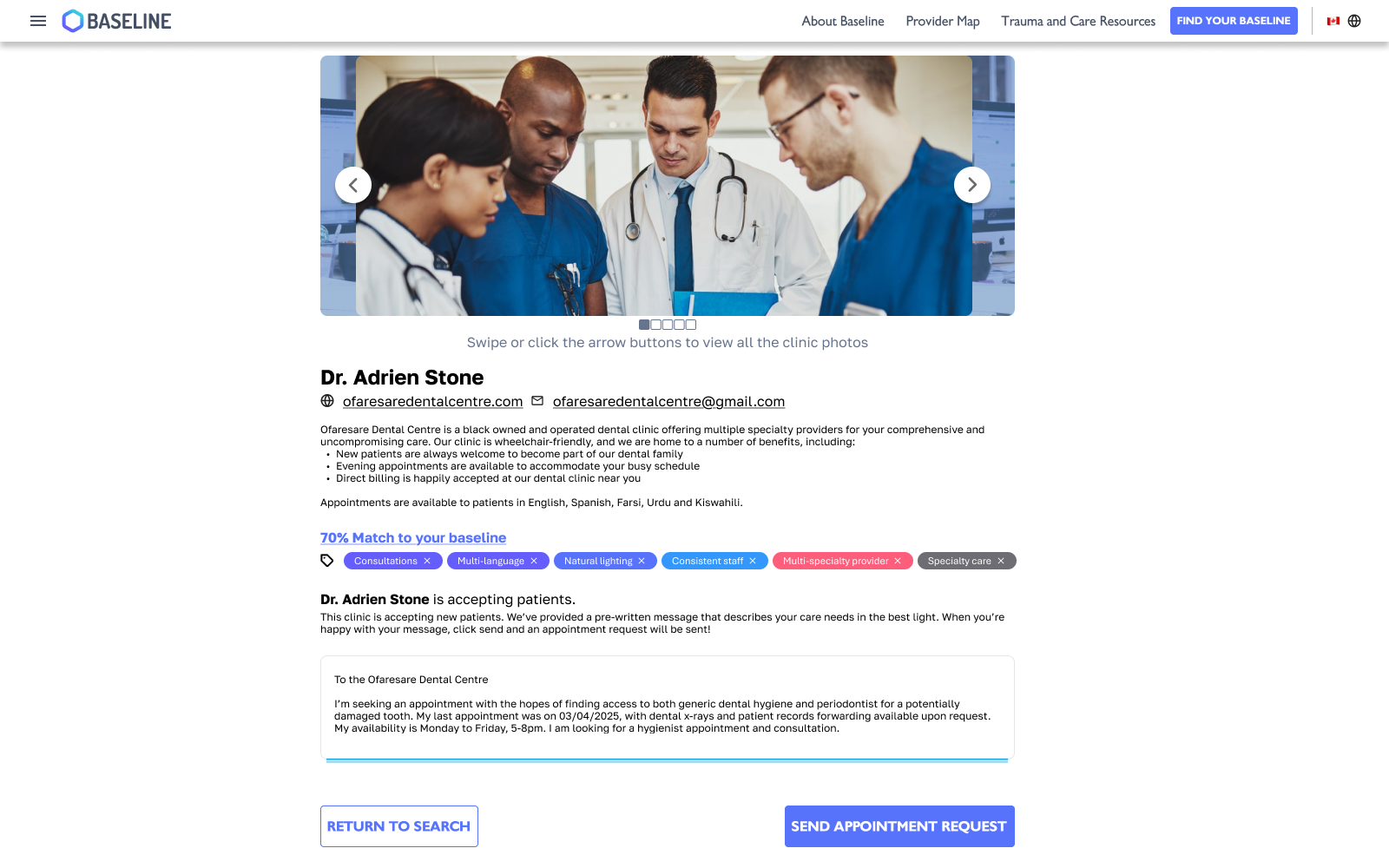 A provider profile for Baseline.